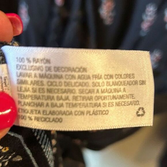 Exhilaration Black Print Boho Romper - Size Large - Picture 4 of 6